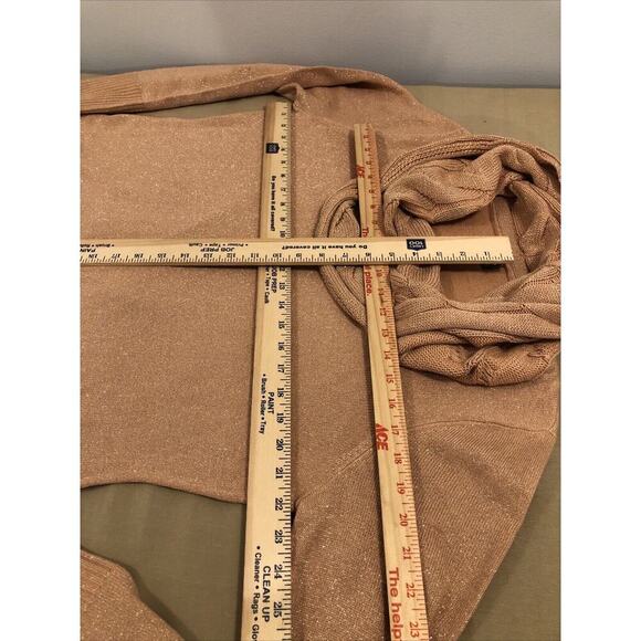 Soho Womens Cowl Neck Peach Knit Sweater Sz Large Tunic Long Sleeve Pullover - Picture 15 of 16